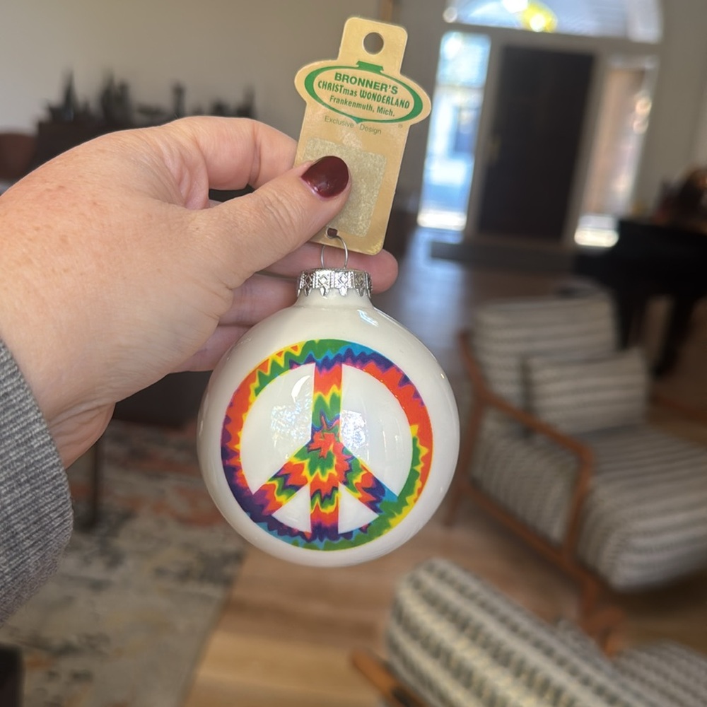 Peace Sign Ornament - Colorful Design